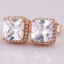 Оригинальные элегантные серьги-гвоздики в виде Розы с кристаллами для женщин, 925 пробы серебряные серьги, свадебный подарок, европейские ювелирные изделия DIY