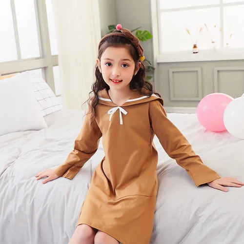 CQ Q 5214Khaki kids Хлопковые детские платья для девочек Осенняя футболка с длинными рукавами Семейные комплекты «Mommy and Me», домашняя одежда для девочек, одежда для сна женская ночная одежда - Цвет: CQ Q 5214Khaki kids