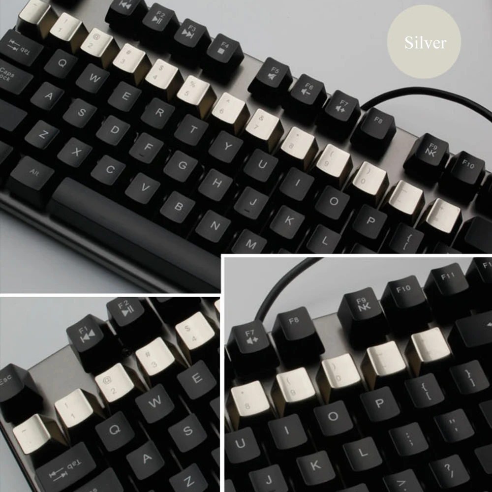OEM Profil серебристого цвета механическая клавиатура 37 ключ Металлические колпачки для Cherry MX Переключатель Клавиатуры цинковый сплав колпачки для ключей