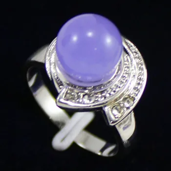 

Noble!10MM Bead Purple jades ewelry women's Ring
