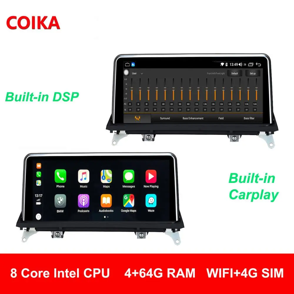

COIKA 8 Core Android 9.0 System Car Auto Radio For BMW X5 E70 X6 E71 2007-2013 WIFI Google GPS 4+64G RAM Carplay Aux SWC PIP 4G