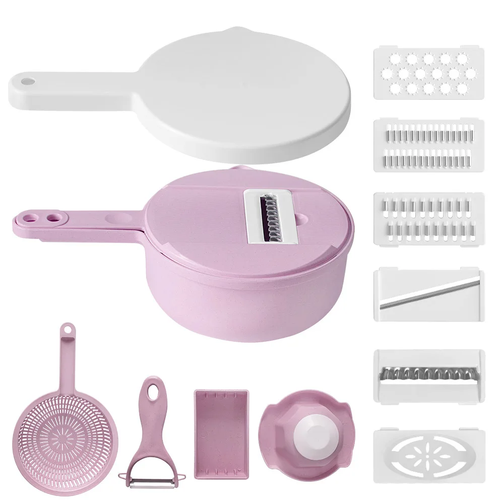 Pink COOBNESS ручной овощерезка мандолина слайсер стальной нож лук картофель измельчитель морковь терка для овощей измельчитель кухонный инструмент - Цвет: Pink