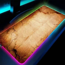 Aliexpress - Retro Crack Custom LED RGB Mouse Pad Computer Mausepad Xxl Backlight Pad for Genshin Impact Mause Gaming Keyboard Pad 40X80CM