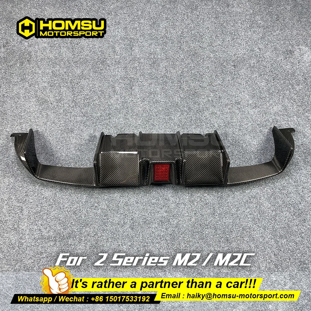

Carbon Fiber Car Rear Bumper Diffuser with LED For bm w 2 Series F22 M2 M2C in Carbon fiber Rear Bumper Diffuser with LED