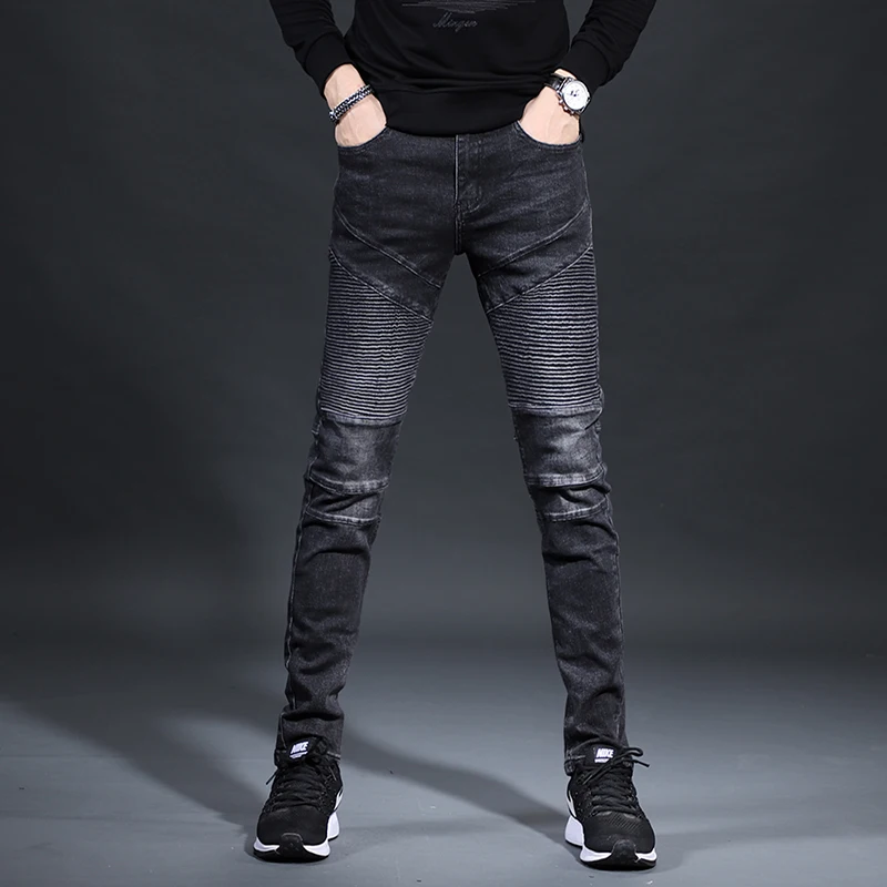 Black Jeans Fashion Men Straight Stretch Denim Trousers High Quality Soft Slim Fit Pants