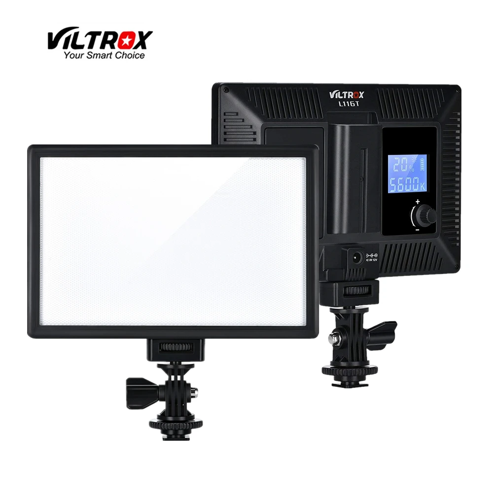  Viltrox L116T LED Video Light Bi-Color Dimmable Slim DSLR + Battery+Charger for Canon Nikon Camera  - 32799099528