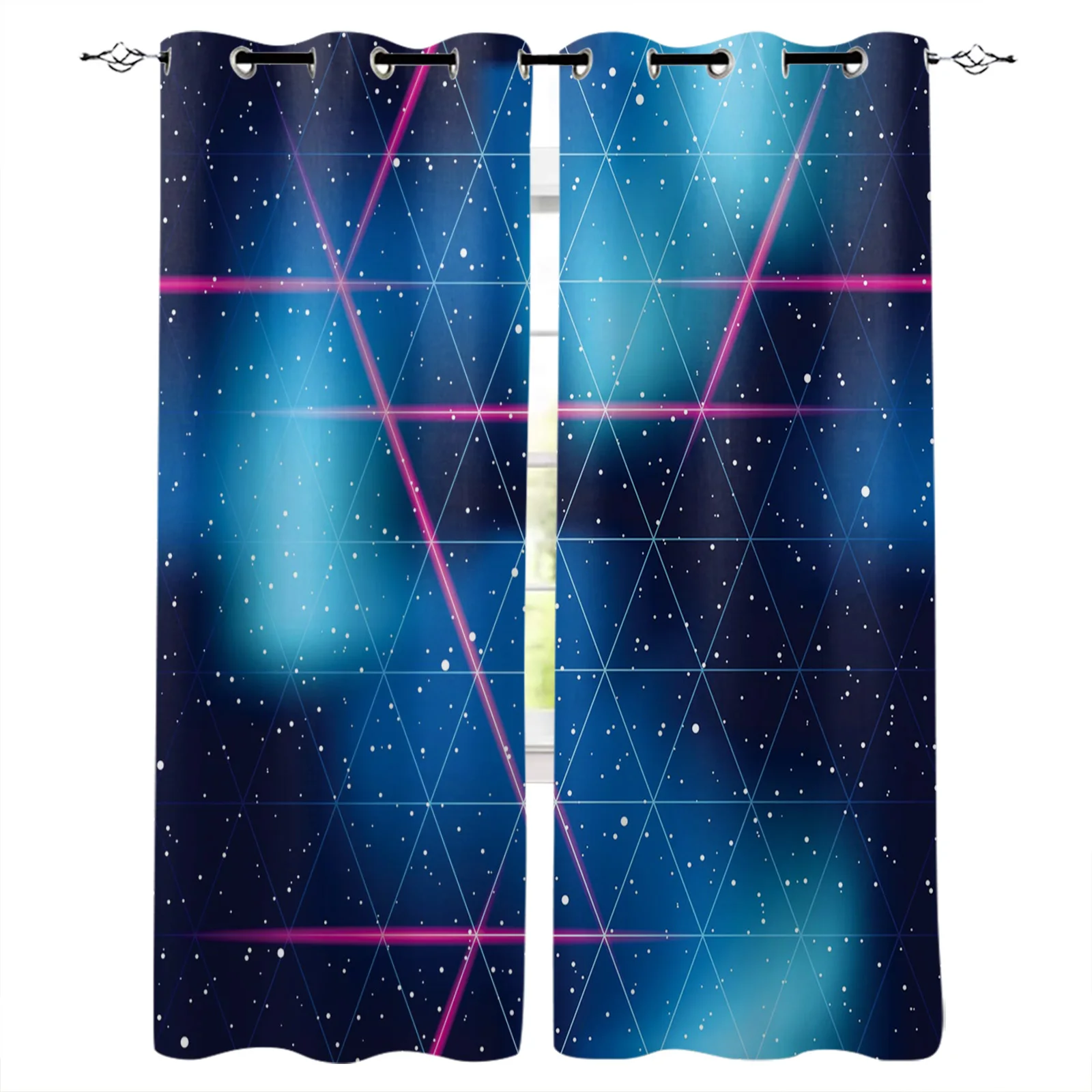 Space Decor Window Curtains Galaxy Stars in Celestial Astronomic Nebula Planets in Universe Drapes for Living Room Bedroom black and white curtains Curtains