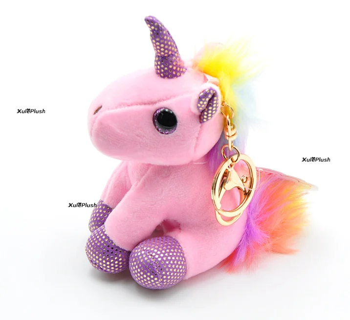 Мульти дизайн, новая лошадь Размер 7-14 см плюшевый брелок для ключей кукла-Подвеска Игрушка, чучело Подарочная лошадь игрушка - Цвет: color
