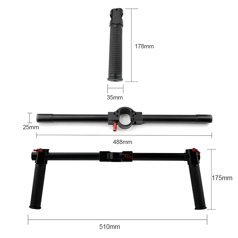Алюминиевый сплав двойная ручка расширенный ручной Комплект для DJI Ronin S Gimbal стабилизатор аксессуары для камеры