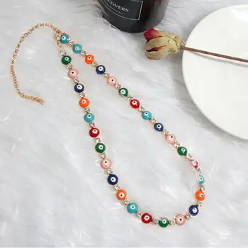 

JJFOUCS Vintage Beads Pendant Necklaces For Women Crystal Boho Chain Long Statement Necklace Choker Jewelry Wholesale