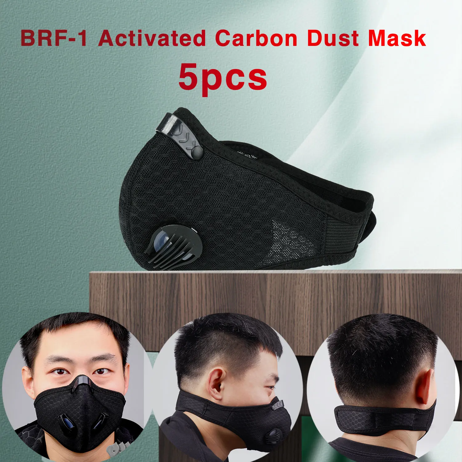 

5pcs PM2.5 Mask Dustproof Mask Filtration Exhaust Gas Anti Fog Smog Mask Windproof Mouth-muffle Bacteria Proof Flu Face Care