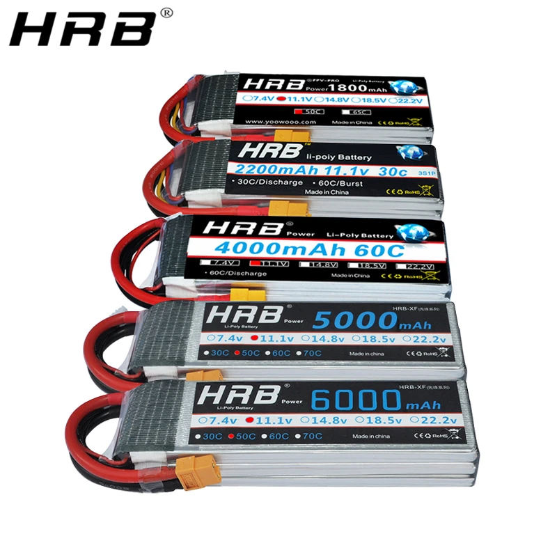 Cena HRB RC 3S bateria lipo 11.1V 5000mah 6000mah 2600mah 3000mah 3300mah 1800mah 12000mah 22000mah lipo z wtyczką Deans dla samochodów RC