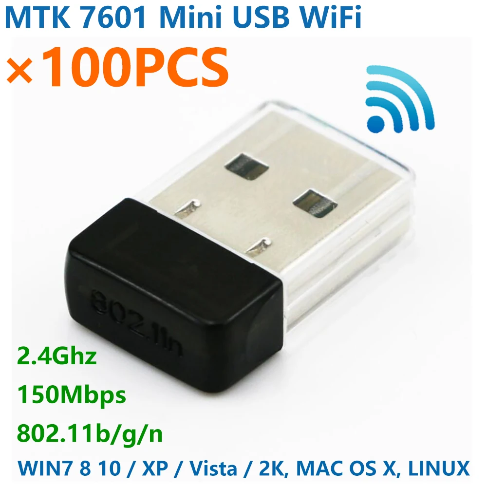 [100 шт.] Мини беспроводной 7601 USB WiFi с чипом MT7601 150 Мбит/с 2 4 ГГц IEEE 802.11b/g/n Стандартный