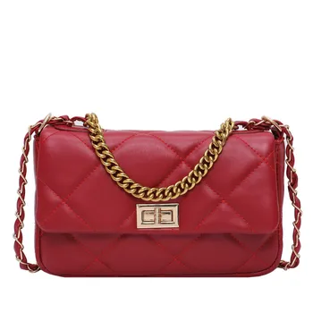 

Personality Chain Ladies Shoulder Bags Women Shoulderbag Designer Chic Flap Female Crossbody Bag Luxury Pu Leather Messenger Bag