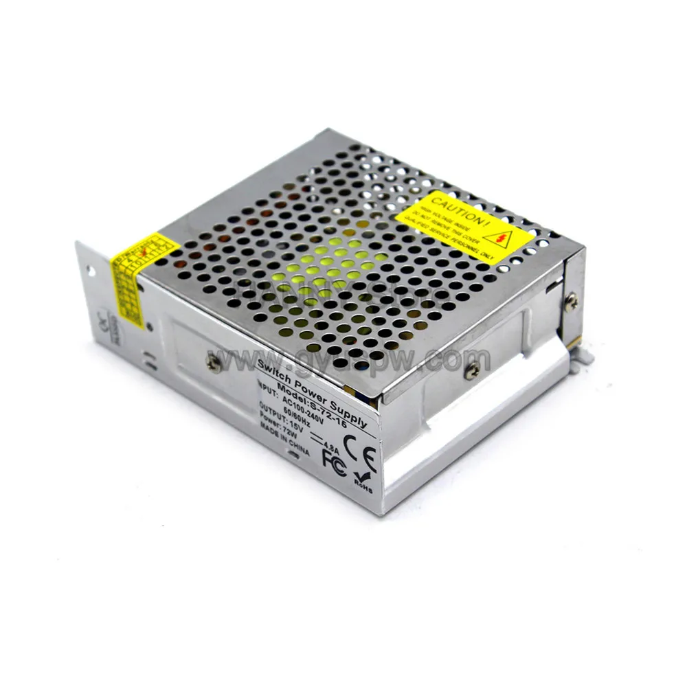 15V 4.8A 72W импульсный источник питания DC15V SMPS для светодиодной ленты дисплей CCTV реклама