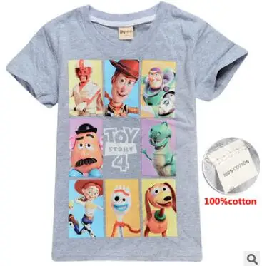 Toy Story kids tshirt summer New 3-12 Years Buzz Lightyear Kids Tshirt Printed Cartoon Woody Police Children Tops