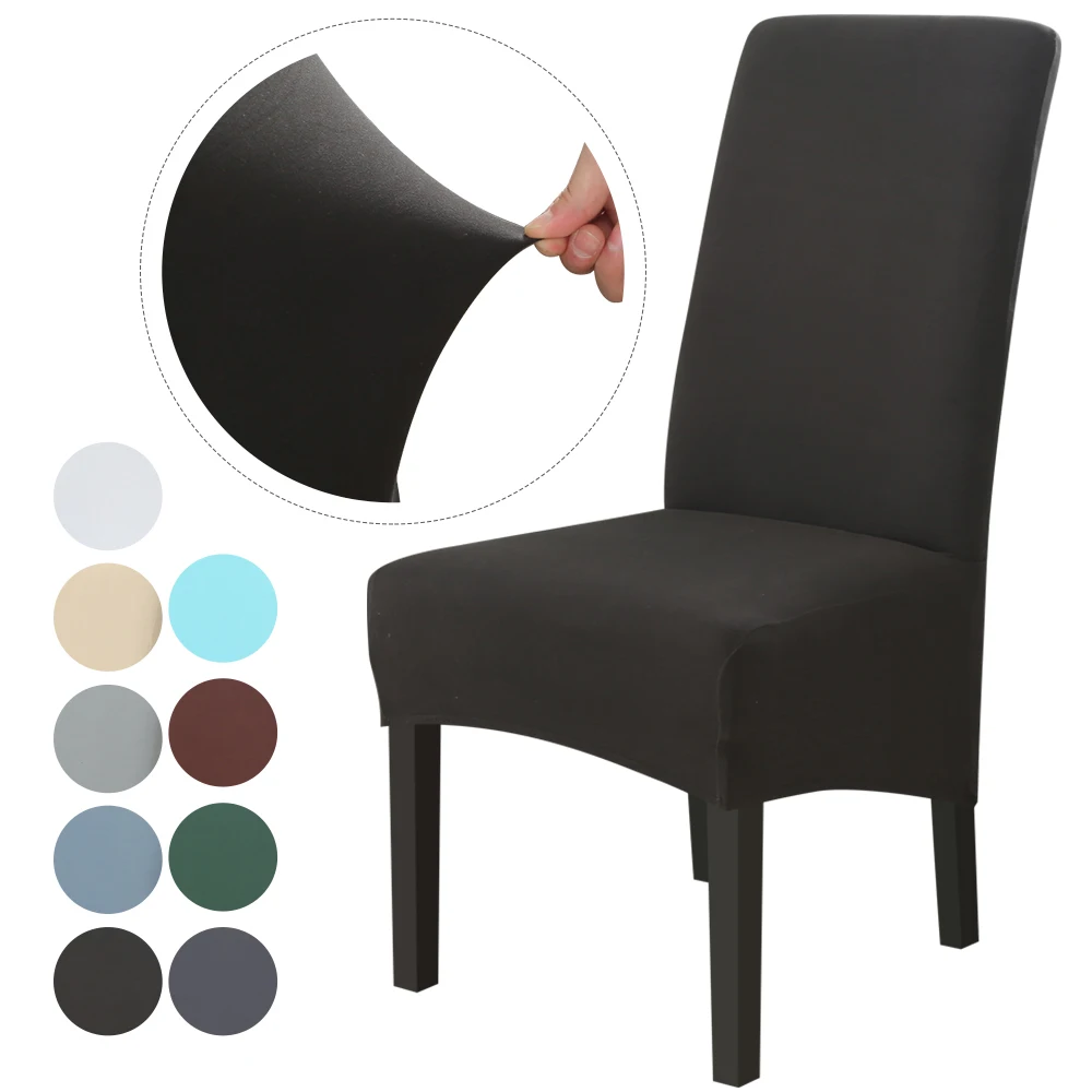 XL Size Chair Covers Spandex Solid Color Dining Chair Covers Anti dirty Stretch Chair Cover Kitchen