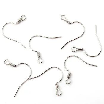 

100pcs Stainless Steel Regular Earring Hook With Jump Ring Basic Ear Clasp for Jewelry Making DIY Fashion Earwire Accessories