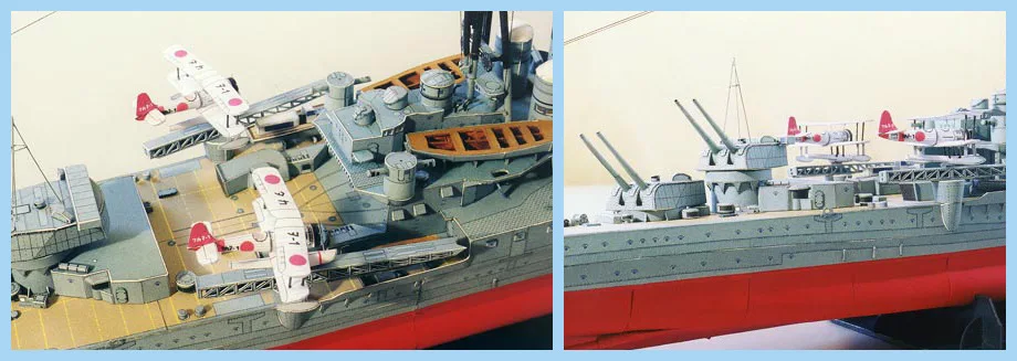 1:250 Japanese Kaohsiung Heavy Cruiser Takao DIY 3D Paper Card Model Building Sets Construction Toys Educational Military Model