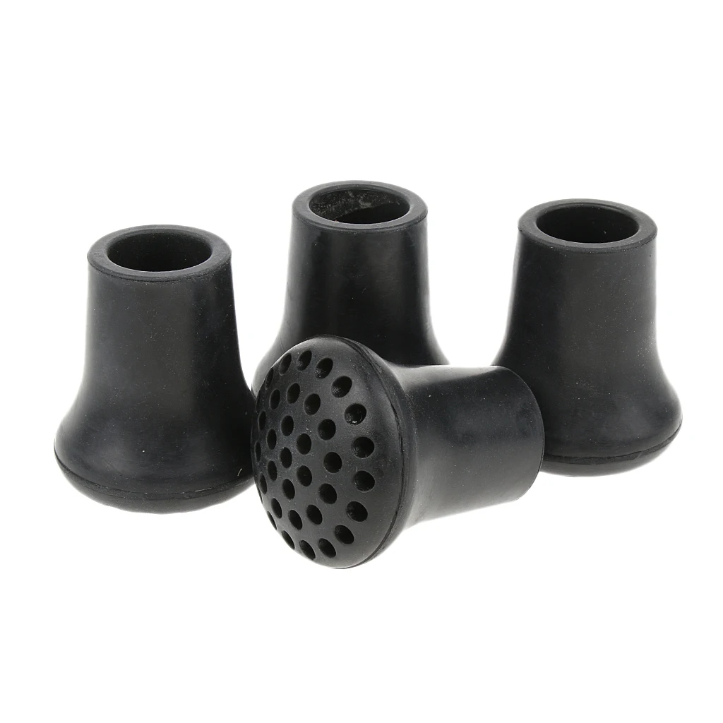 4Pcs Antiskid  Rubber Tip End Caps Ferrules Trekking Pole Cover Hiking Walking Stick Cane Pad for Travel Outdoor