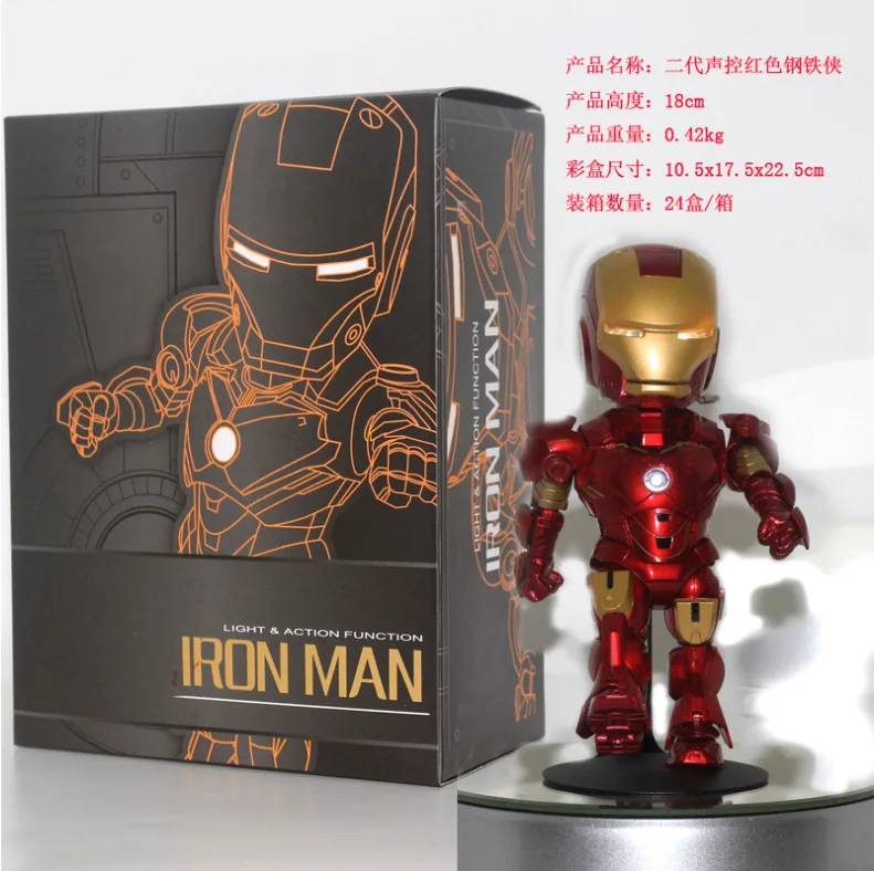

Marvel Beast Kingdom 5-Cute Mobile Voice Shining Egg Iron Man Garage Kit Model