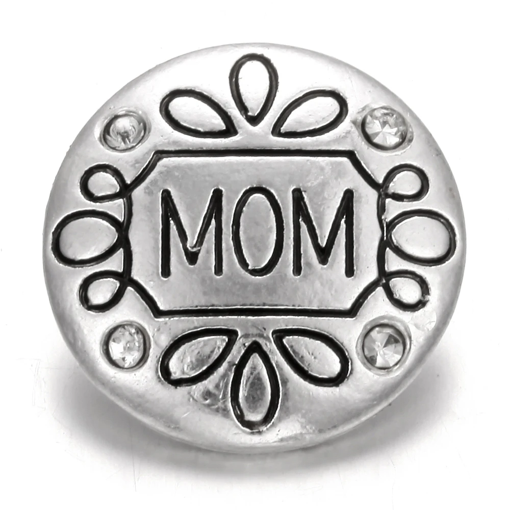 6 шт./лот, кнопки, ювелирные изделия, 18 мм, металлические кнопки для мам, подходят для 18 мм, кнопки, браслеты, ювелирные изделия для Дня матери - Окраска металла: 4