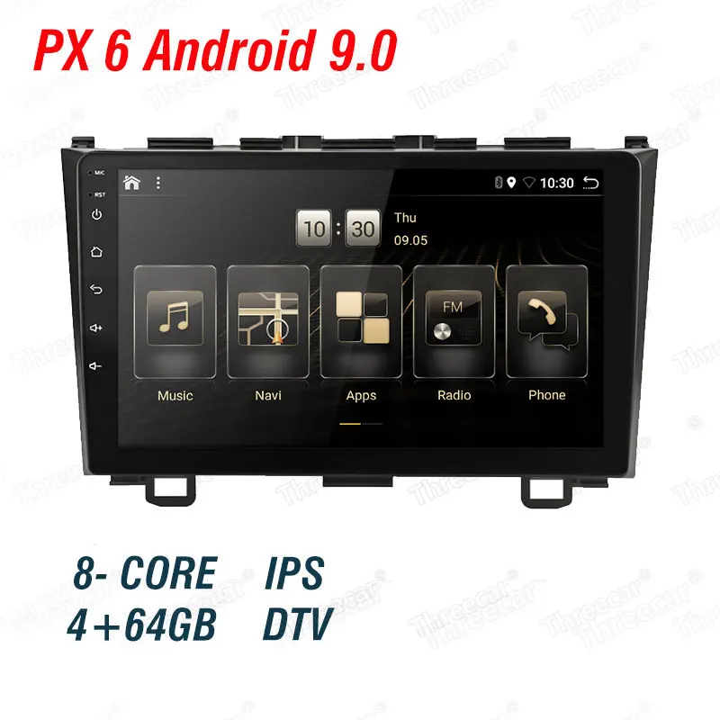 PX6 Android 9,0 DSP Автомагнитола для Honda CRV CR-V 3 2006 2007 2008 2009-2011 мультимедийный плеер gps навигация wifi 4G 2din - Цвет: 4 with 64