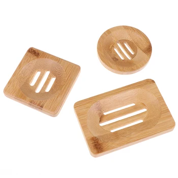 

Natural Wooden Bamboo Soap Dish Soap Tray Holder Storage Soap Rack Plate Box Container For Bath Shower Plate Bathroom