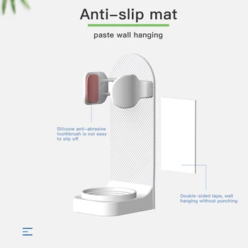 

Creative 1Pcs ABS Traceless Stand Rack Toothbrush Organizer Electric Wall-Mounted Holder Bathroom Organizer Accessories Tools