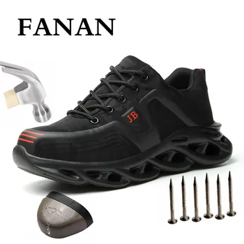 

FANAN Air Mesh Work Safety Boots Men Non-slip Plus Size All Season Construction Safety Lightweight Protective Shoes Dropshipping