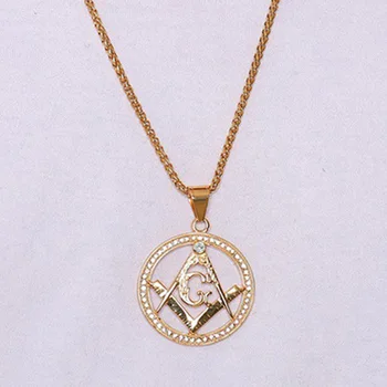 

Masonic necklace womens stainless steel Delicate crystal necklace gold chains necklaces large pendant jewelry for neck wholesale