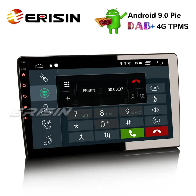 Erisin ES2912U 10," DAB+ Android 9,0 1 Din автомобильный стерео радио Sat Nav GPS WiFi BT DTV DVR TPMS 4G