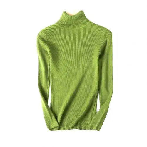 Fruit Green Новые женские свитера, осенне-зимний свитер с высоким воротом, эластичный тонкий вязаный пуловер, джемпер, женские пуловеры, Свитера - Цвет: Fruit Green
