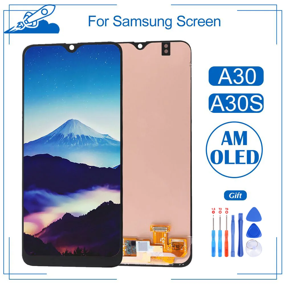 ЖК-дисплей класса AAA + OEM для Samsung Galaxy A30 A30S сенсорный экран AMOLED дигитайзер в сборе