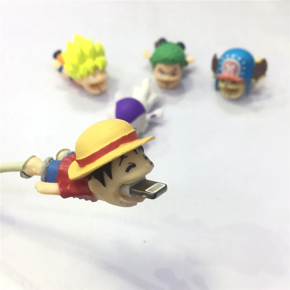 Защитный чехол для зарядного кабеля Mini с рисунком из мультфильма one piece Luffy, защита для передачи данных, usb-кабель для передачи данных, зарядный кабель, защитный рукав