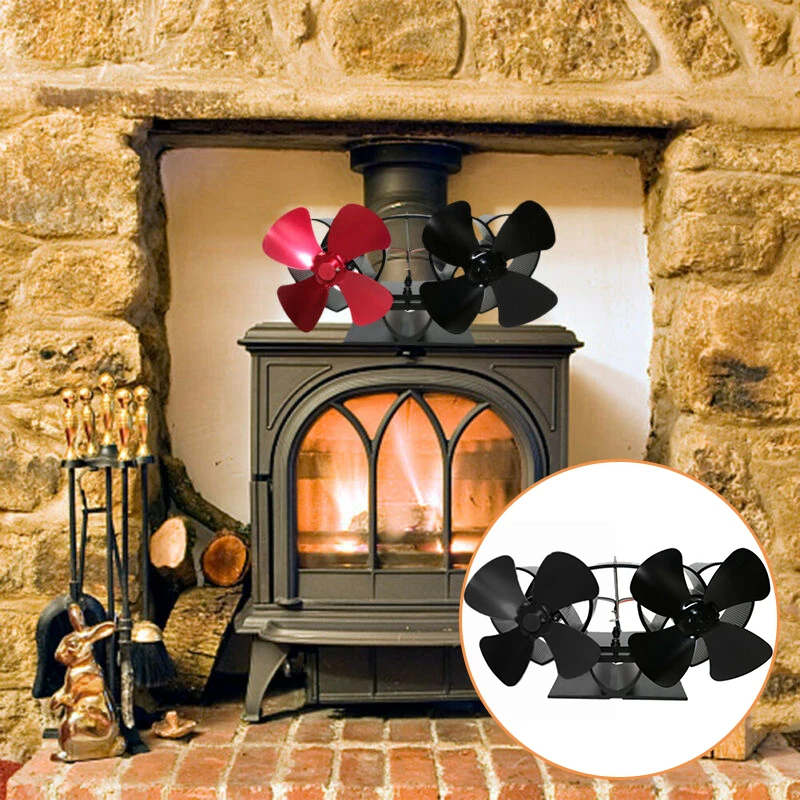 

8 Blade Wood Heater Fan Stove Fireplace Hot Power Save Fuel Environmental Log Wood Burner Eco Friendly Quiet Fan Home Efficient