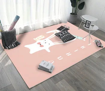 

Kids Play Mat Home Decor For Living Bedroom Print Cartoon Rugs Nordic Carpet Non-slip Soft Funny Anti-fall Crawling Carpet