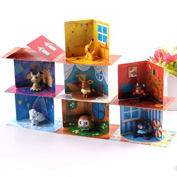 

Cartoon Monsters 7pcs/set Hoothoot Mimikyu Popplio Vulpix Litten Eevee Cartoon Action Figures Monsters PVC Collectible Model Toy