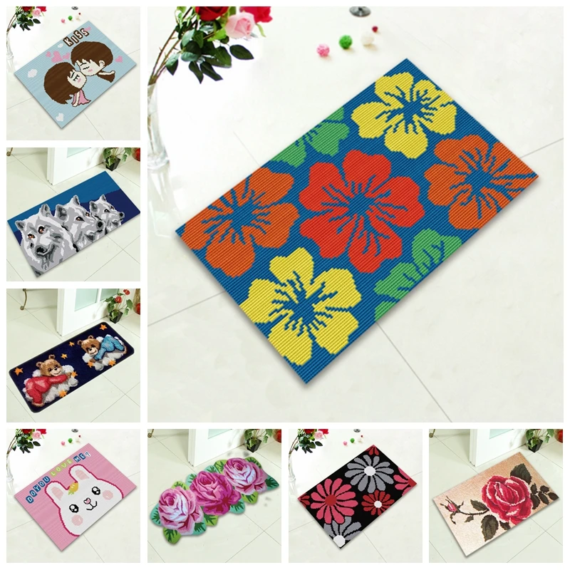 

Carpet Embroidery Sets Latch Hook Rug Kits Cushion Latch Hook Embroidery Carpet Living Room Mat DIY Needlework Isolon In Rolls F