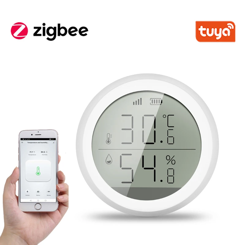 Capteur de température et d'humidité Tuya Zigbee avec écran LCD