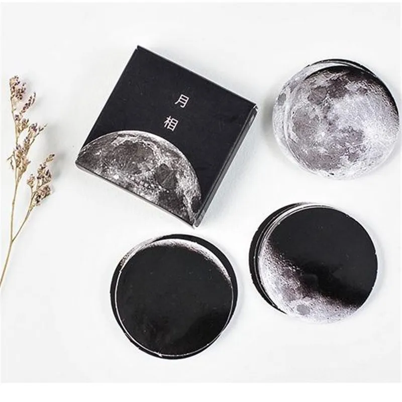 

Moon Phase Change Multi-end Cool Black Calendar Planet Hand Account Stickers for Children Decorative Marvel Boxed Sticker 45 Pcs