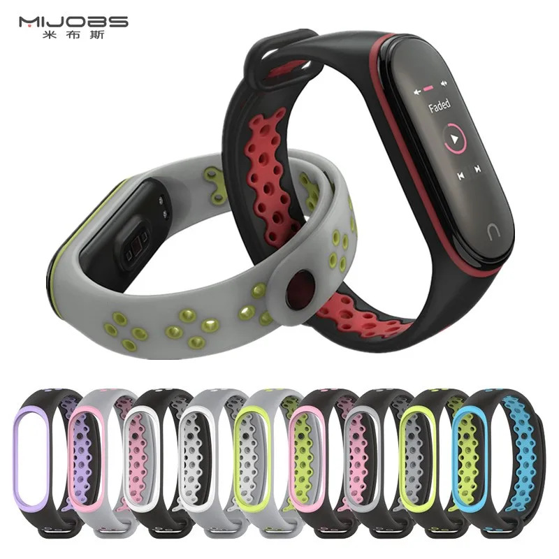 Ремешок силиконовый для Mi Band 3 4 спортивный браслет смарт часов Xiaomi band