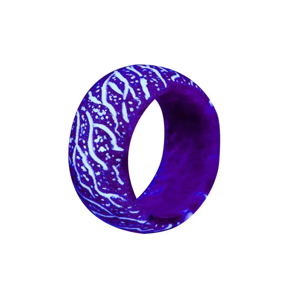 Purple Модное светящееся кольцо, красочное полимерное кольцо на палец для женщин, романтическое ювелирное изделие, светящееся кольцо в стиле панк, светится в темноте, кольца, Прямая поставка - Цвет основного камня: Purple