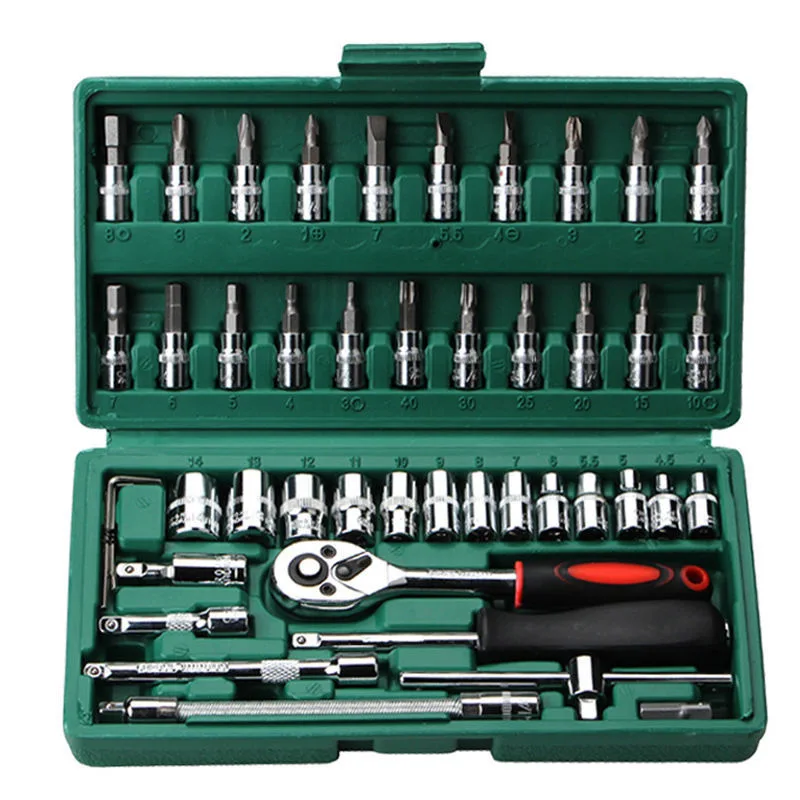 Socket Wrench Ratchet Wrench Set Auto Repair Auto Protection Tool Set Set Auto Hardware Set Toolbox