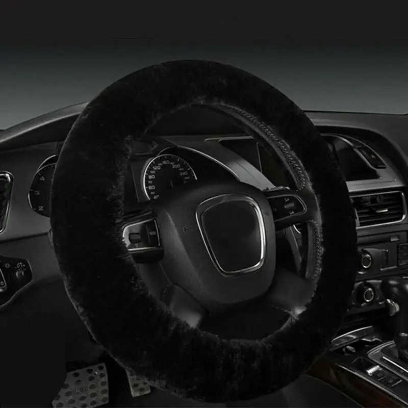 Winter Car Steering Covers Warm Soft Short Fur Plush Auto Truck
