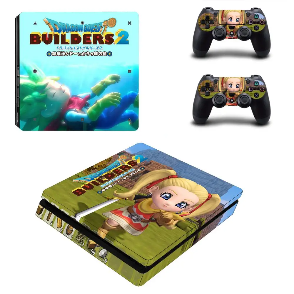YSP4S-3165 Dragon Quest строителей 2 PS4 тонкие наклейки Play station 4 Slim кожи Стикеры для Игровые приставки 4 Slim консоль и контроллер - Цвет: YSP4S-3165
