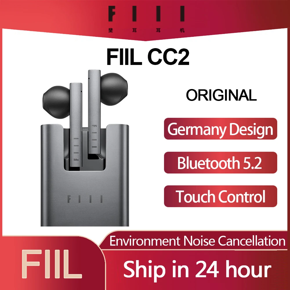 Hot Sale Products! Original FIIL CC 2 CC2 Wireless Bluetooth 5.2 Earphones TWS Gaming Headset Noise Canceling Ear Buds ENC Earphone Type-c Earbuds