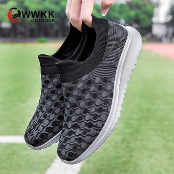 

WWKK 2019 New Man Flats Shoes Mesh Fabric Breathable Casual Comfortable Shoes Men Mary Jane Female Ladies Flats Shoes moccasins