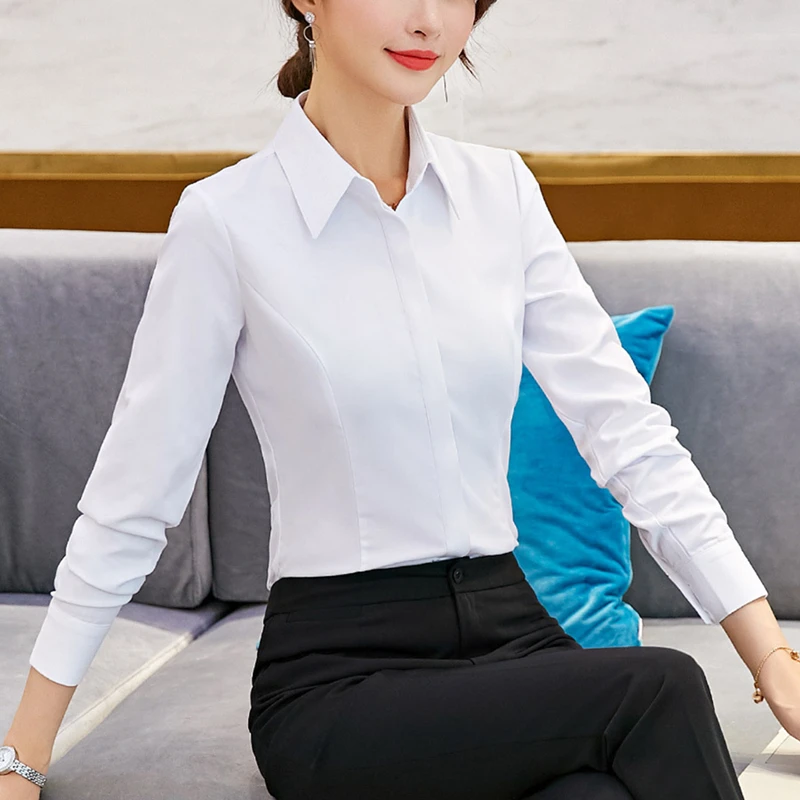 Camisas de moda coreana mujer camisa blanca talla grande elegante mujeres algodón V Camisas Mujer Tops y blusas camisa Mujer| Blusas y camisas| - AliExpress