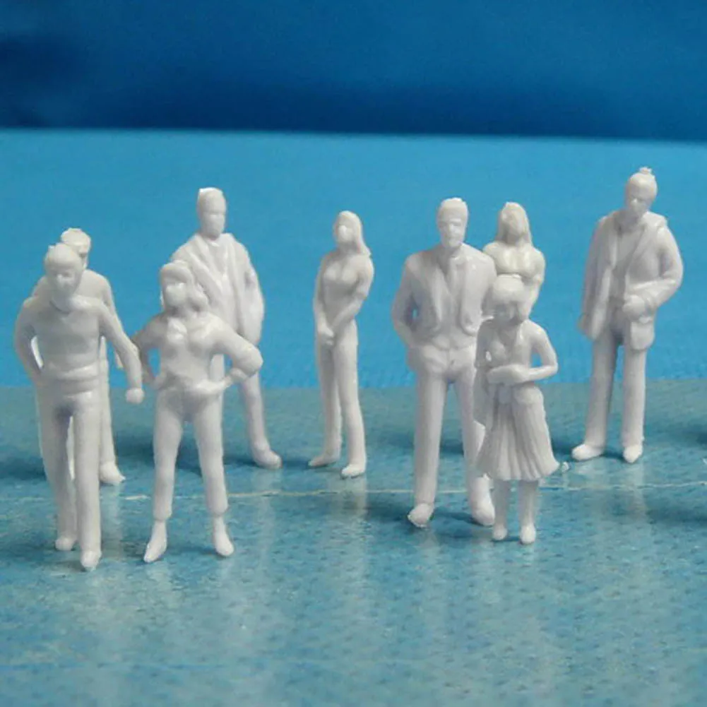 1/25 Random Style plástico abs JujubeZAO Figura de Gente Modelo de 100 Piezas Escala 1/25 a 1/200 Mini Unpainted Blanco Modelo Personas Figuras DIY Juguete 